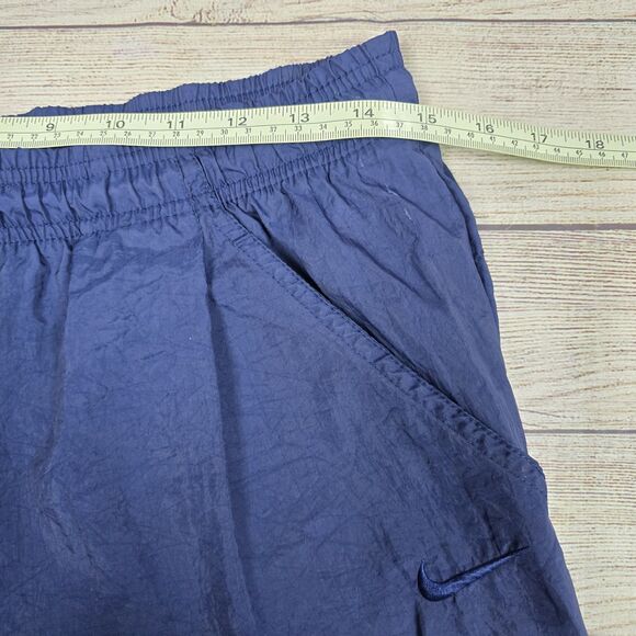 Vintage 90s Nike Windbreaker Swoosh Track Pants Men’s Sz Medium Blue Zip Ankles - Picture 9 of 10